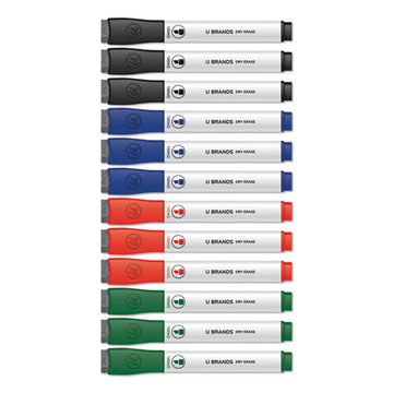 U Brands Chisel Tip Low-odor Dry-erase Markers With Erasers, Broad Chisel Tip, Assorted Colors, 12-pack freeshipping - TVN Wholesale